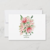 Élégant Chic Floral Moderne de Mariage RSVP (Dos)