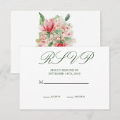 Élégant Chic Floral Moderne de Mariage RSVP (Devant / Derrière)