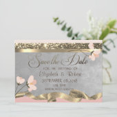 Elegant Chic Floral slaat de datum op Save The Date (Staand voorkant)