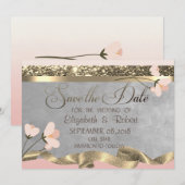 Elegant Chic Floral slaat de datum op Save The Date (Voorkant / Achterkant)