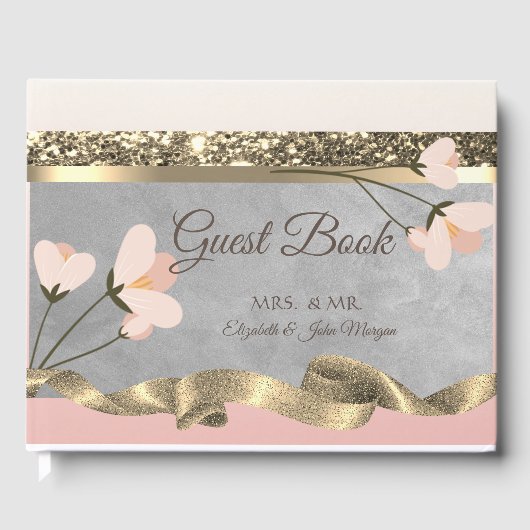 Elegant Chic Floral Wedding Gastenboek (Voorkant)