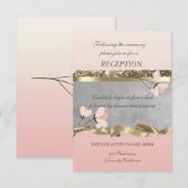 Elegant Chic Floral Wedding Reception Kaart (Voorkant / Achterkant)