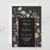 Elégant chic florale faire-part de mariage (Devant)