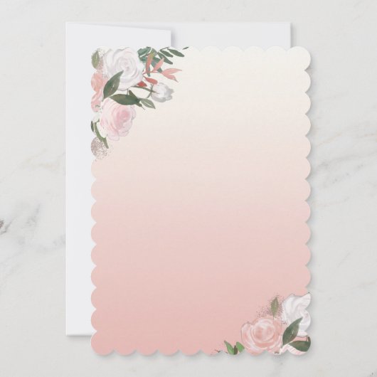 Elegant, Chic Flowers Roze Vrijgezellenfeest Kaart (Achterkant)