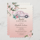 Elegant, Chic Flowers Roze Vrijgezellenfeest Kaart (Voorkant / Achterkant)
