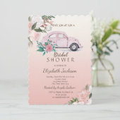 Elegant, Chic Flowers Roze Vrijgezellenfeest Kaart (Staand voorkant)