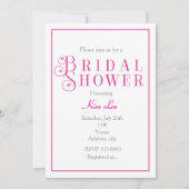 Elégant Chic Fuchsia Invitation de douche nuptiale (Devant)
