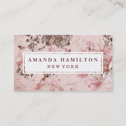 Elegant chic Gilded Blush Pink marble roos gold Visitekaartje (Voorkant)
