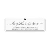 Elegant Chic Girly Script Heart Address Label (Voorkant)
