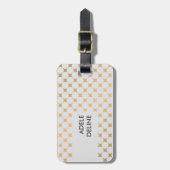 Elegant Chic Girly Silver Stippen Bagagelabel (Voorkant verticaal)