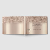 Elegant Chic Glitter Bokeh Hearts Wedding Gastenboek (Volledig)