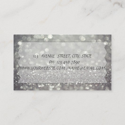 Elegant Chic, Glittery, Bokeh, Faux Lashes Visitekaartje (Achterkant)