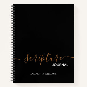 Elegant Chic Gold Black Scripting Journal-laptop Notitieboek