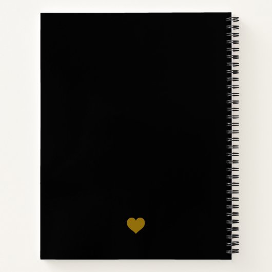 Élégant Chic Gold Black Scripture Journal Notebook (Dos)