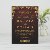 Elegant Chic Gold Classy Rustic Wedding Kaart (Staand voorkant)