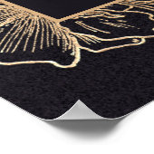 Elégant Chic Gold Faux Metal Floral Poster Mariage (Coin)