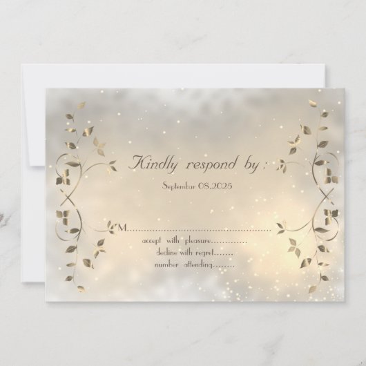 Elegant Chic Gold Feuilles carte RSVP (Devant)