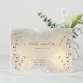 Elegant Chic Gold Feuilles carte RSVP (Debout devant)