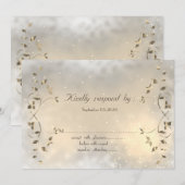 Elegant Chic Gold Feuilles carte RSVP (Devant / Derrière)
