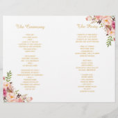 Elegant Chic Gold Floral vouded Wedding Programme (Achterkant)