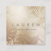 Élégant Chic Gold Foliage Faux Foil Carte de visit (Devant)