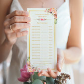 Elegant Chic Gold Frame Floral Tarifs Menu