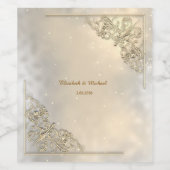 Elegant Chic Gold Frame Thank You Wijn Etiket (Enkel label)
