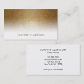 Elegant chic gold glitter luxe gradiënt visitekaartje (Voorkant / Achterkant)