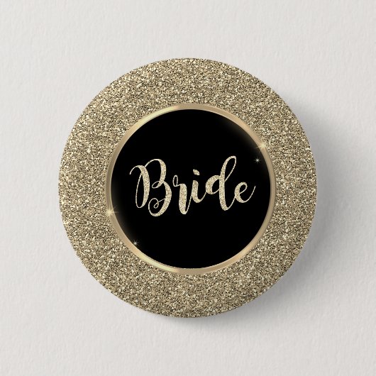 Elegant Chic Gold Glitter Ronde Button 5,7 Cm (Voorkant)