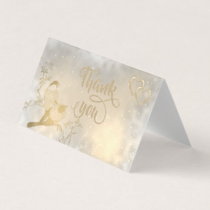 Elegant Chic Gold Hearts, glittery Hartelijk dank  Visitekaartjes