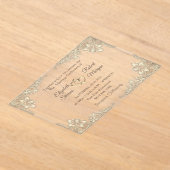 Elegant Chic Gold Hearts Wedding Acryl Uitnodigingen (Laagn)