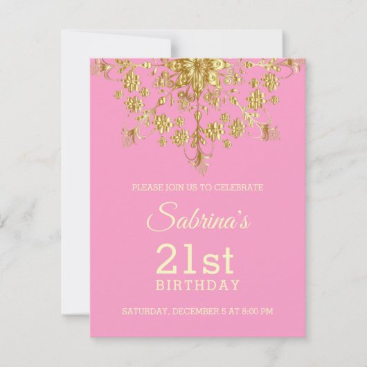 Elegant Chic Gold Invitation Anniversaire (Devant)