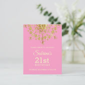 Elegant Chic Gold Invitation Anniversaire (Debout devant)