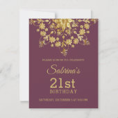 Elegant Chic Gold Invitation Anniversaire (Devant)