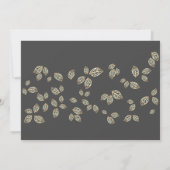 Elegant Chic Gold Leaves Wedding Uitnodiging (Achterkant)