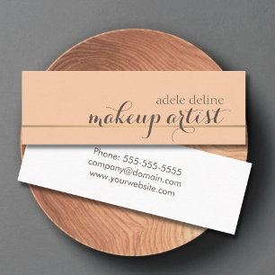 Elegant Chic Gold Line Makeup Artist Mini Visitekaartje