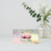 Elegant Chic Gold Lotus Confetti Visitekaartje (Staand voorkant)