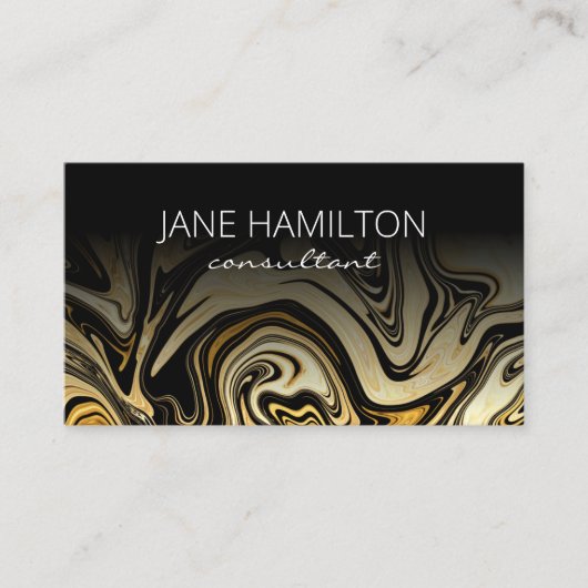 Elegant Chic Gold Marble Visitekaartje (Voorkant)