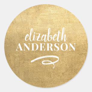 Elegant Chic Gold Modern minimalist Ronde Sticker