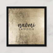 Elegant chic gold modern vierkant minimalistisch z vierkante visitekaartje (Voorkant)