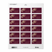 Elegant Chic Gold Paisley Mariage Étiquette (Feuille entière)