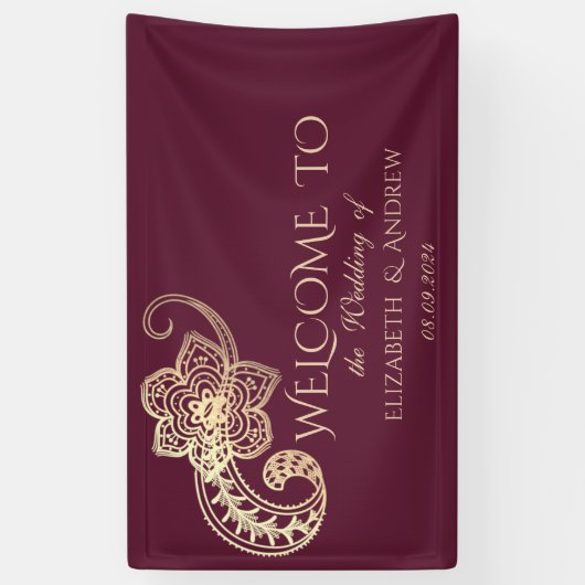 Elegant Chic Gold Paisley Spandoek (Verticaal)