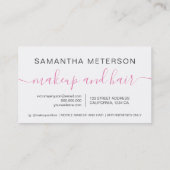 Elegant chic gold script make-up hair roze hart klantenkaartje (Achterkant)