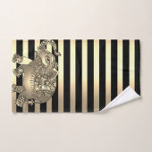 Élégant Chic Gold Stripes Elephant (Serviette à main)