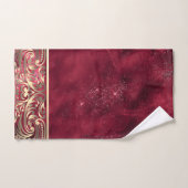 Elegant Chic Gold Swirls Sparkle Red (Serviette à main)