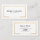 Elegant chic gold white afstuderen class van naam  contactkaartje (Voorkant / Achterkant)