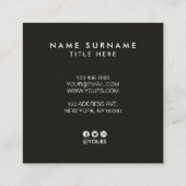 Elegant Chic GoldStripe Brown Square Visitekaartje (Achterkant)