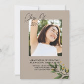 Élégant Chic Graduation Invitation (Dos)