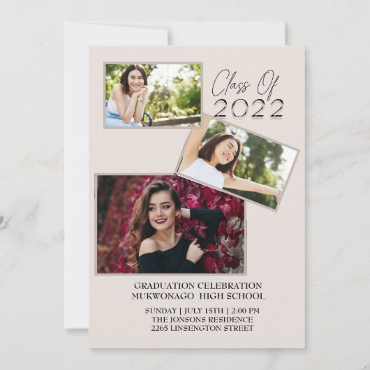 Élégant Chic Graduation Invitation (Dos)