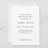 Elégant & chic graduation photo invitation (Dos)